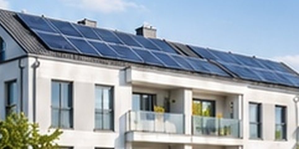 Mehrfamilienhaus mit Photovoltaik auf dem Dach